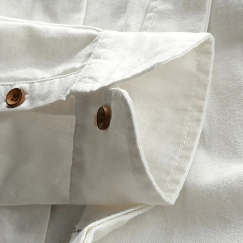 Classic Japan Style Men's Linen Cotton Shirt - Premium Shirt from Craftklart Dropship - Just $28.28! Shop now at Craftklart.store