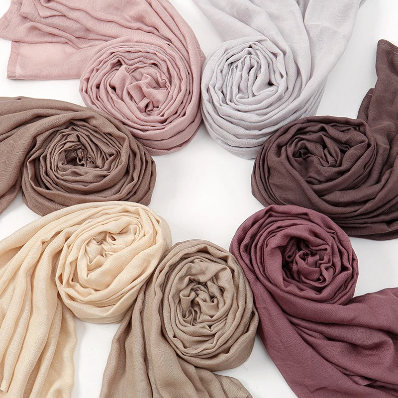 170*70cm Women Hijab Rayon Cotton Shawls