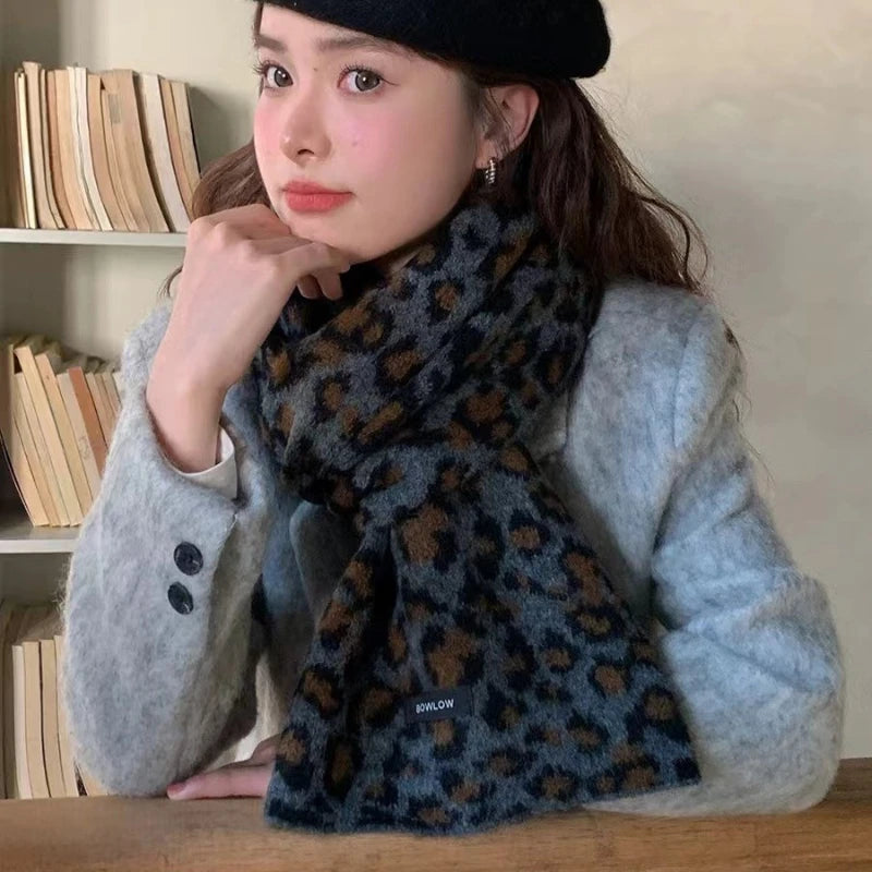 New Fashion Luxury Designer Winter Leopard Print Scarf Women Keep Warm Thickened  Imitation Cashmere Lady High Quality Wrap - Craftklart.store