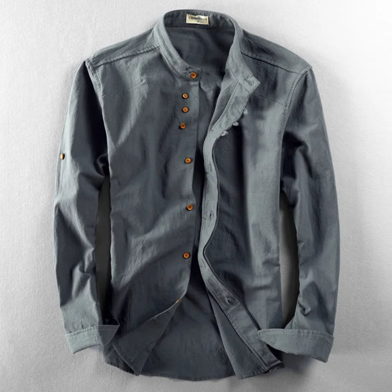 Classic Japan Style Men's Linen Cotton Shirt - Premium Shirt from Craftklart Dropship - Just $28.28! Shop now at Craftklart.store