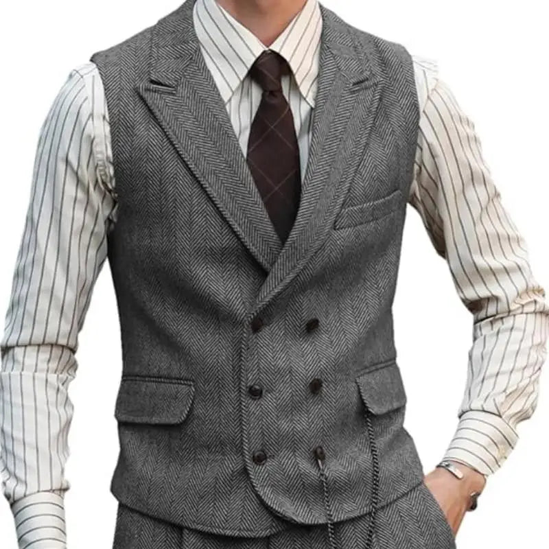 Men Brown Suede Leather Urban Casual Waistcoat