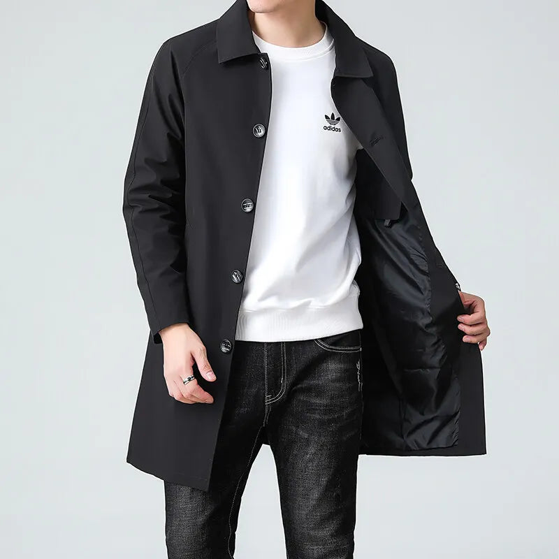Men's Urban Long Trench Coat Jacket