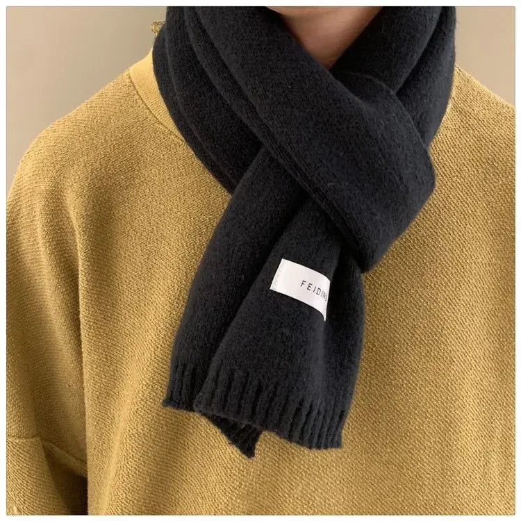 Men Knitted Wool Korean Urban Scarf
