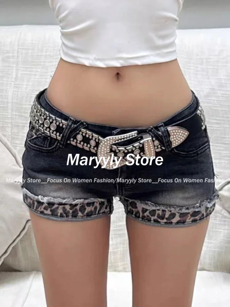 Women's Black Denim Shorts Vintage Low Waist - Premium Shorts from Craftklart Dropship - Just $18! Shop now at Craftklart.store