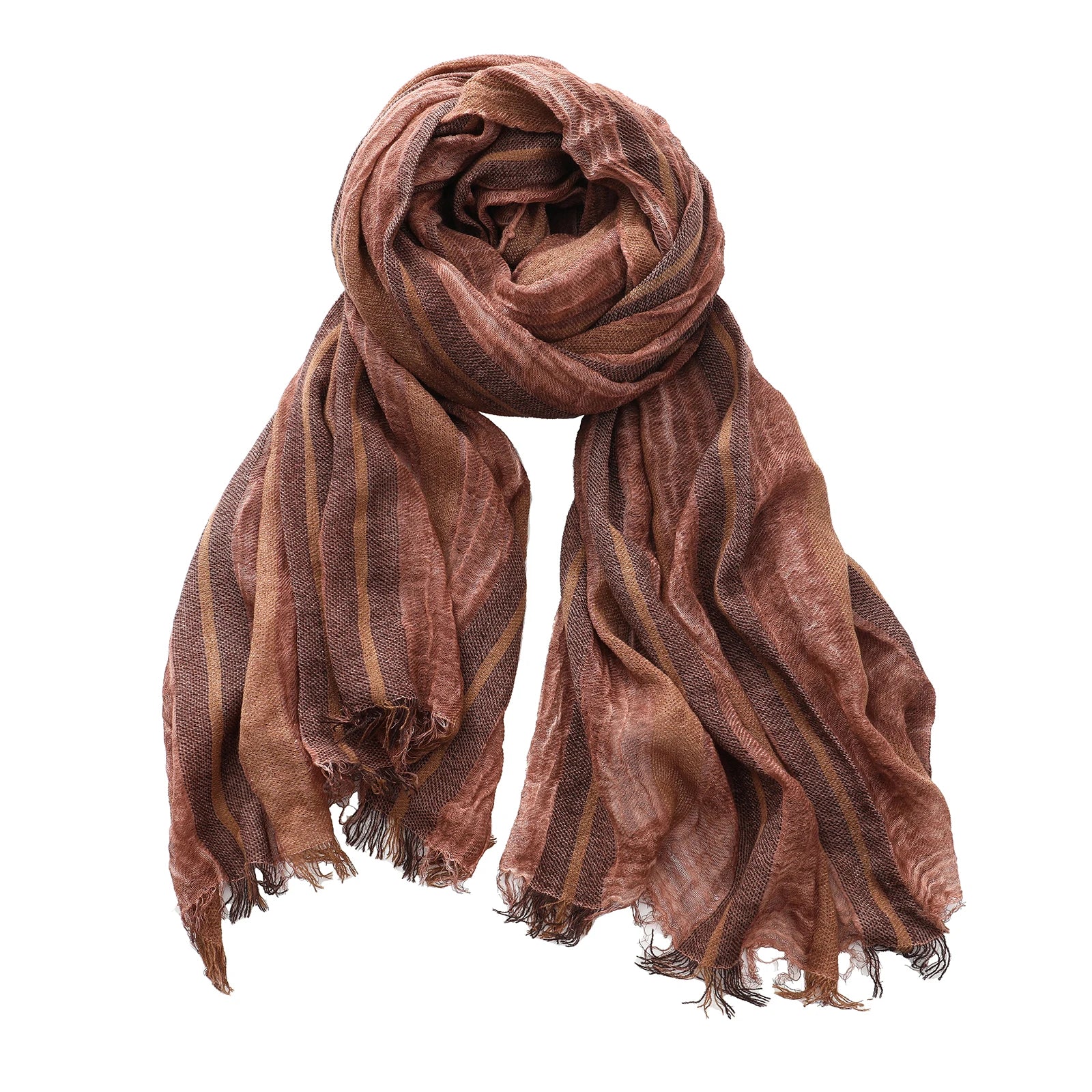Men Urban Cotton Linen Striped Scarves - Craftklart.store