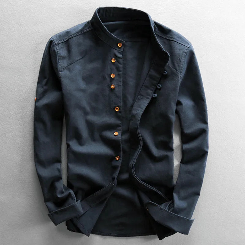 Classic Japan Style Men's Linen Cotton Shirt - Premium Shirt from Craftklart Dropship - Just $28.28! Shop now at Craftklart.store