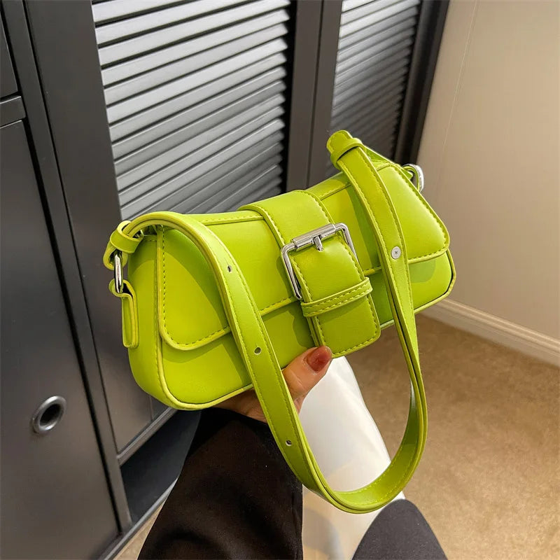 Solid color Leather Crossbody Bags For Women Luxury Brand Underarm Shoulder Bag Fashion Trend Women's Designer Handbag and Purse - Craftklart.store