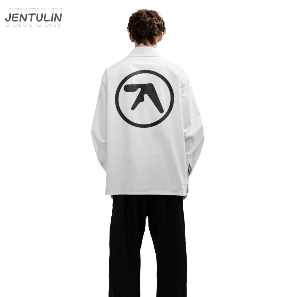 Men's Urban Inspired Aphex Twin Graphic Oversize Korean Streetwear Shirt
