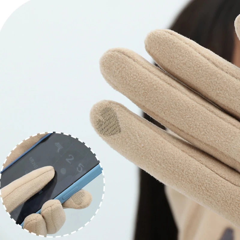 Women Keep Warm Touch Screen Cute Lovely Soft Gloves
