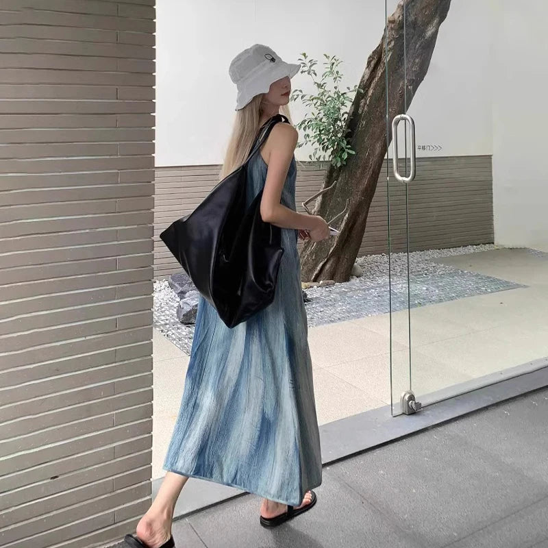 Women Loose Lazy Tie Dye Suspender Dress - Premium Dress from Craftklart Dropship - Just $8.99! Shop now at Craftklart.store