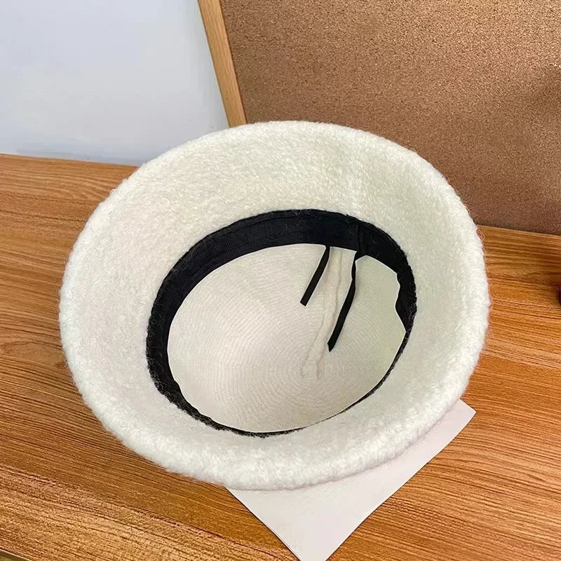 Simple Wool Bucket Hat for Women