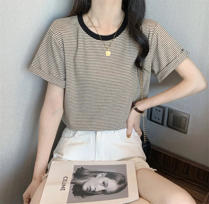 Women Korean Loose Sumer Tops - Premium T-Shirt from Craftklart.store - Just $3.99! Shop now at Craftklart.store
