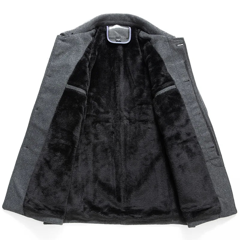 Men's Woolen Autumn Winter Men Wool Trench Jackets