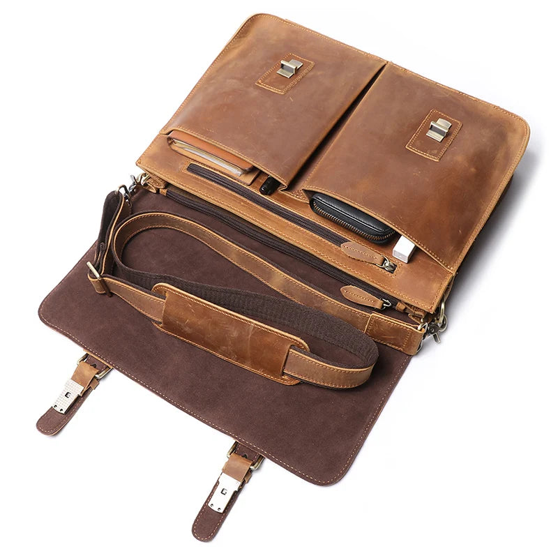 Men's Urban Office Briefcases Genuine Leather - Craftklart.store