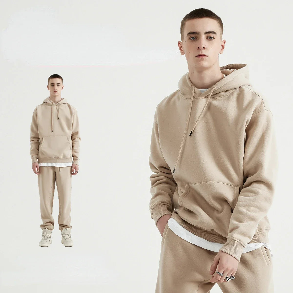 Sumuyoo Fashion Hoodies Set Women Sweatshirt Oversized Hoodies Female Warm Sporty Jacket Solid Color Plush Couple Pullovers - Premium from Craftklart.store - Just $34.69! Shop now at Craftklart.store