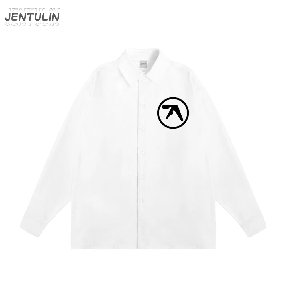 Men's Urban Inspired Aphex Twin Graphic Oversize Korean Streetwear Shirt