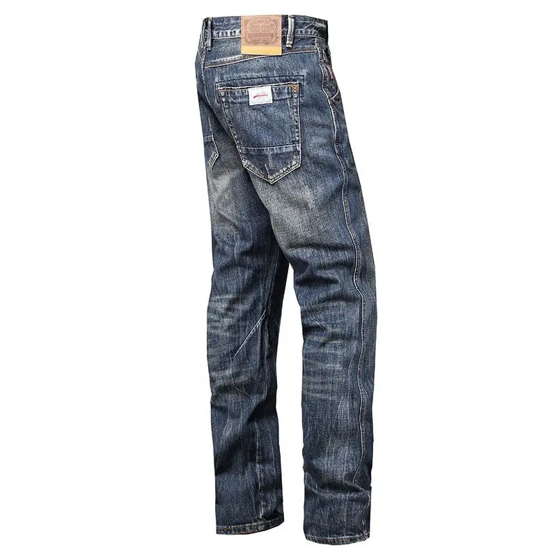Trousers Vintage Washed Straight Jeans for Men - Premium Jeans from Craftklart Dropship - Just $32.36! Shop now at Craftklart.store