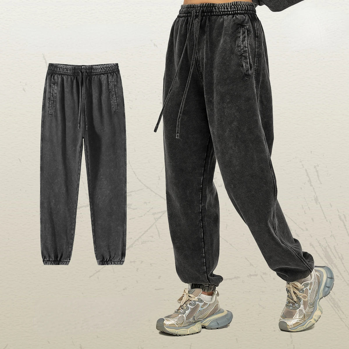 Sumuyoo Thin Round Neck Hoodie Pants Suits Women Chaopai Wash Water Guard Clothes Fashion Sports Pullover Oversized Couple Set - Premium from Craftklart.store - Just $36.69! Shop now at Craftklart.store