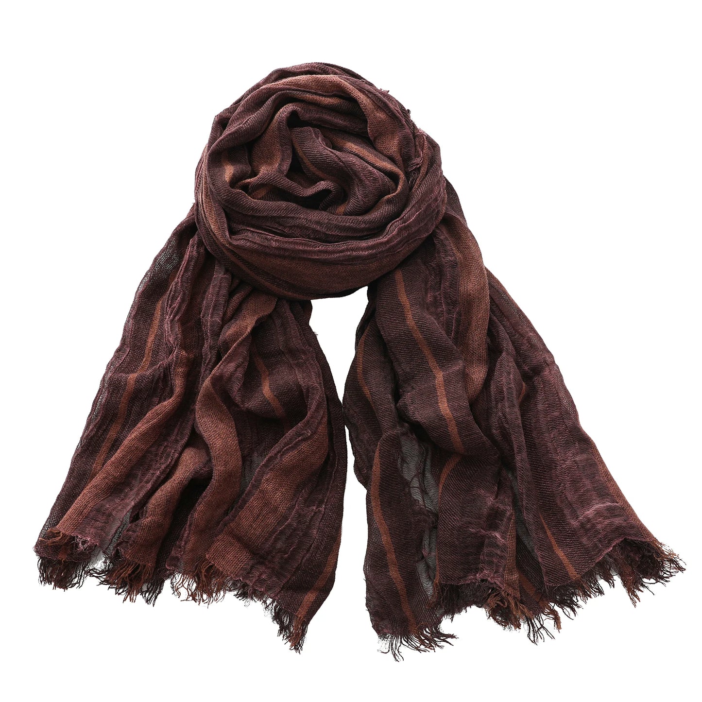 Men Urban Cotton Linen Striped Scarves - Craftklart.store
