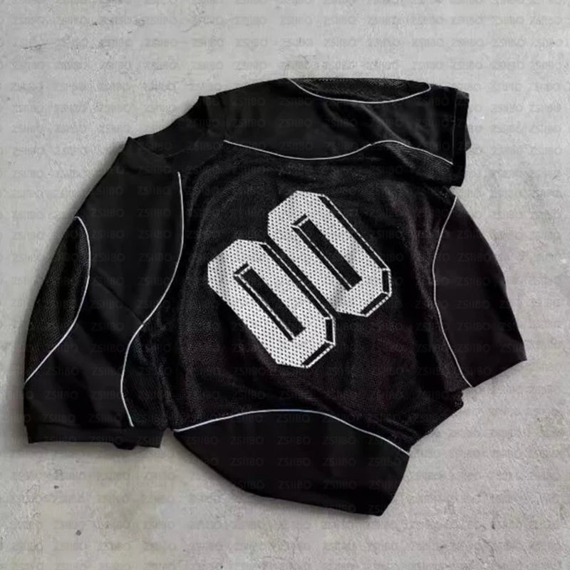 Street Styled Hip Hop 00 Graphic Patch Oversized T-Shirt