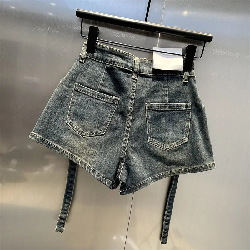 Women's 2024 New Harajuku Washed Biker Workwear Denim Shorts - Premium Skirt from Craftklart Dropship - Just $22.80! Shop now at Craftklart.store