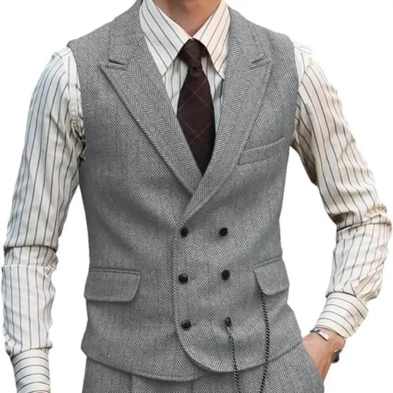 Men Brown Suede Leather Urban Casual Waistcoat