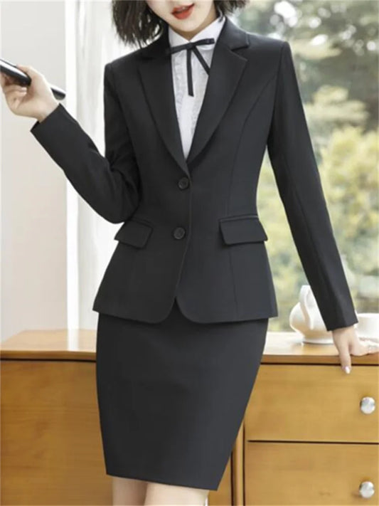 Office Wear Women  Fashion Button Up Slim Long Sleeve Blazers - Premium Sets from Craftklart Dropship - Just $32.93! Shop now at Craftklart.store