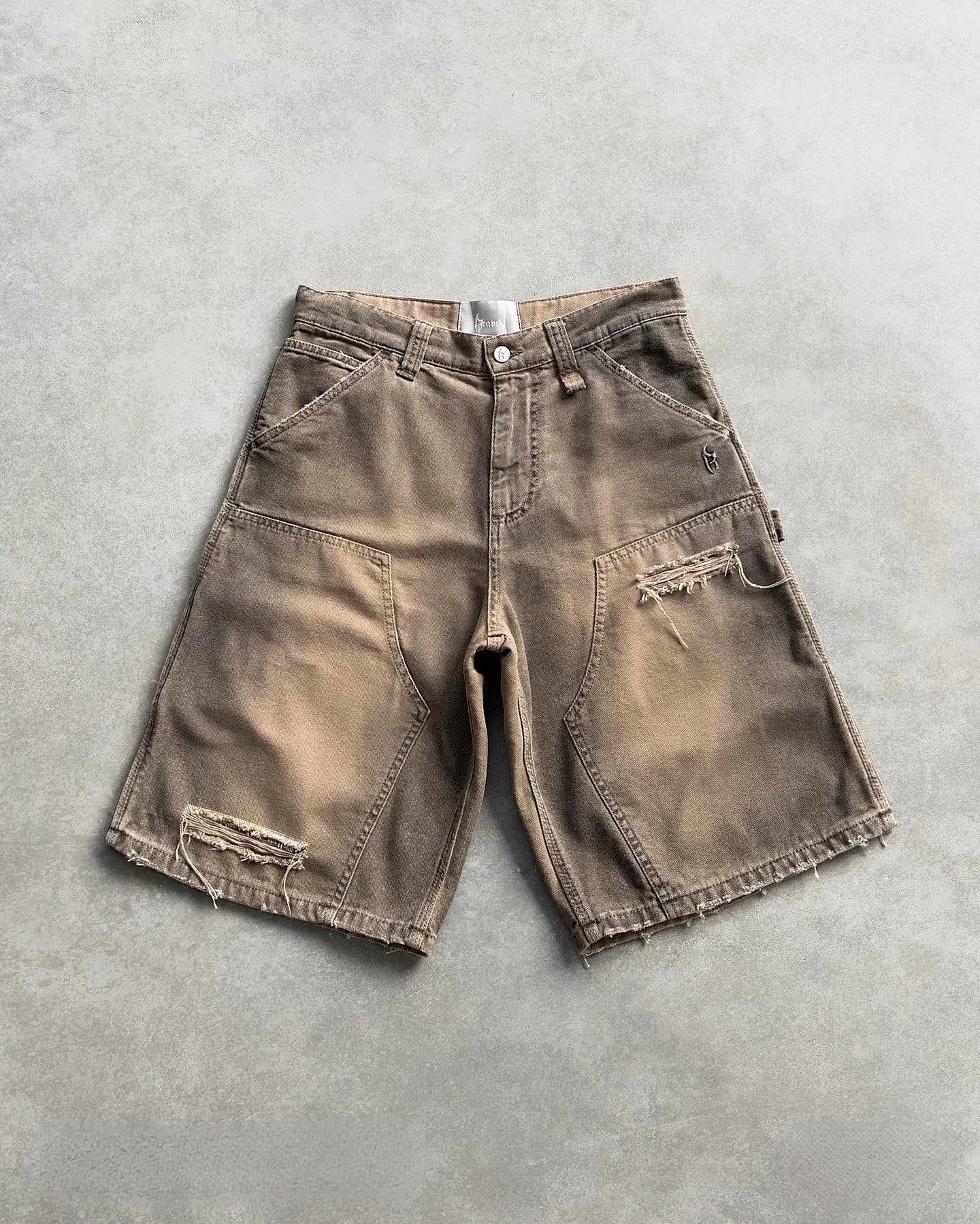 Men's Ripped Hole Denim Baggy Work Shorts - Premium Shorts from Craftklart Dropship - Just $29.93! Shop now at Craftklart.store