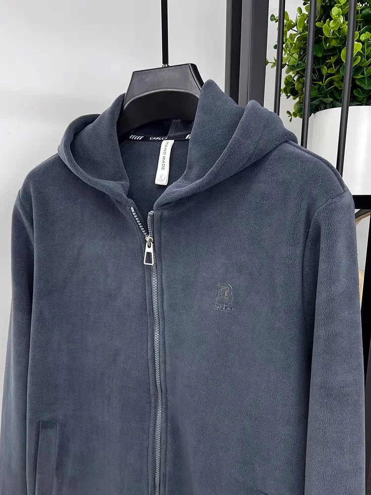Korean Urban Streetwear Embossed Men's Hoodie