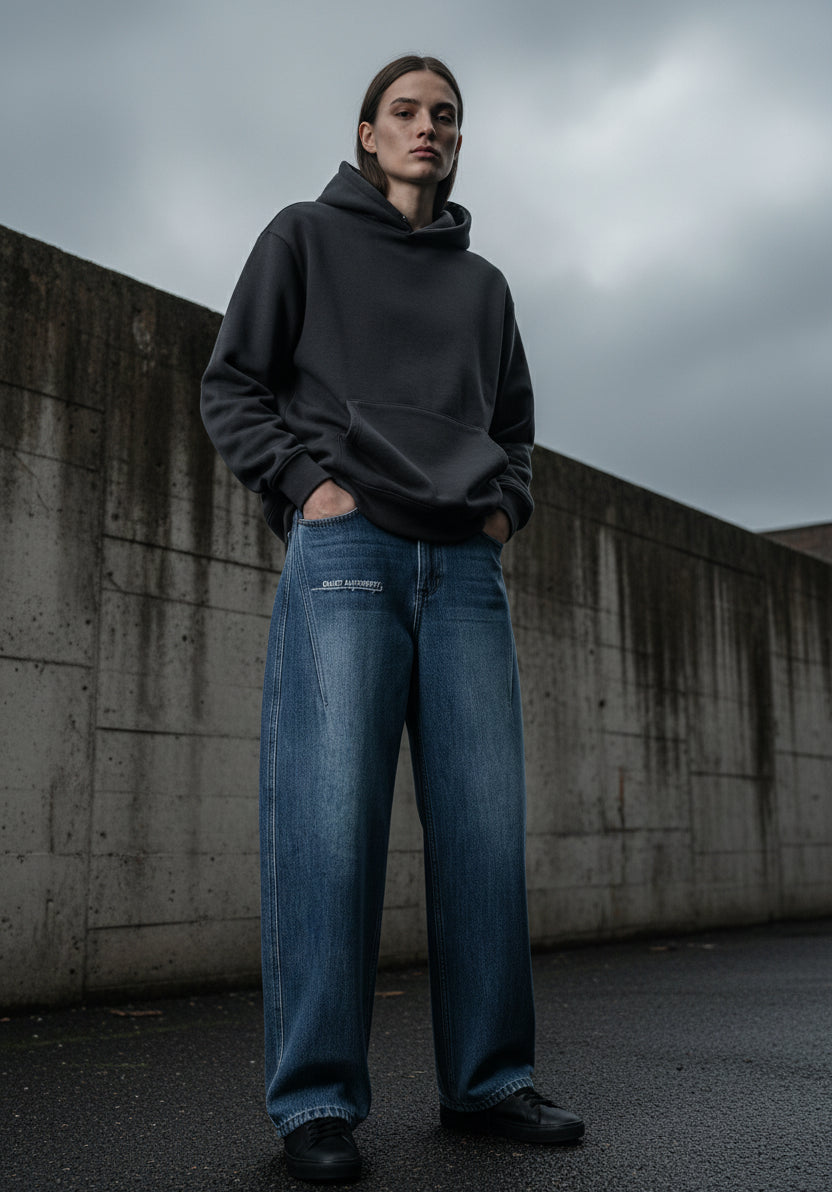 High-Waist Wide Leg Denim Jeans