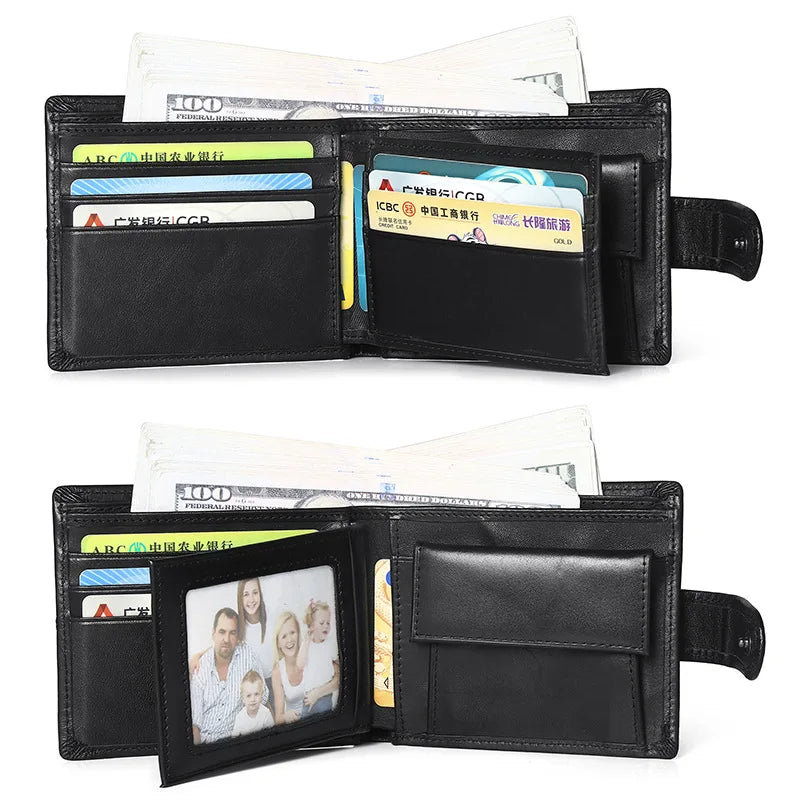 Genuine Leather Men Short Wallet - Premium Wallet from Craftklart Dropship - Just $17.28! Shop now at Craftklart.store