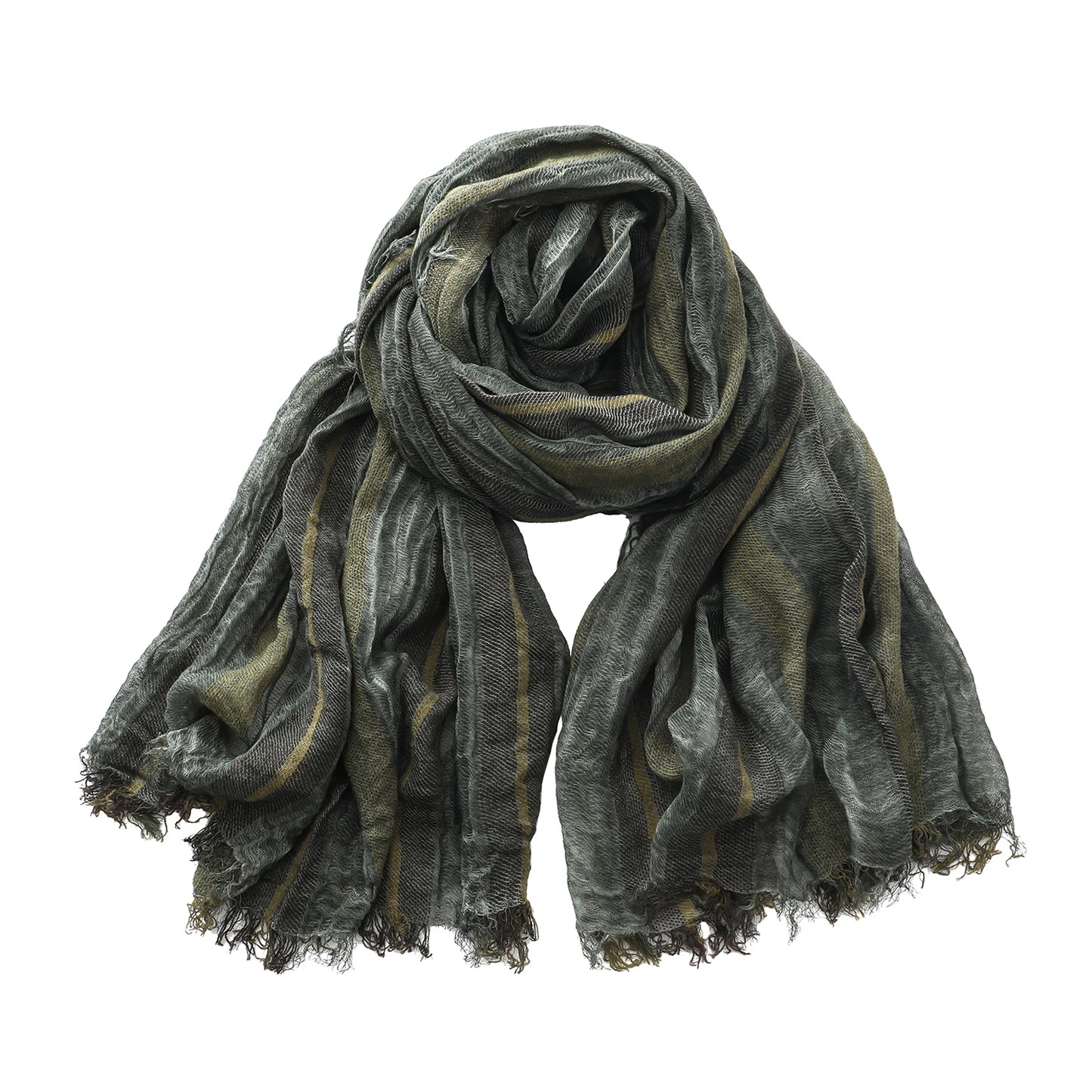 Men Urban Cotton Linen Striped Scarves - Craftklart.store