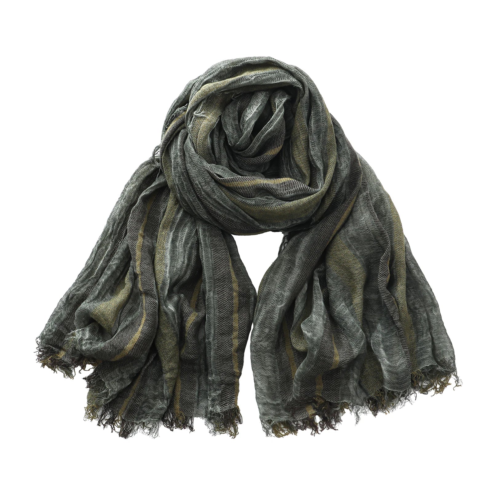 Men Urban Cotton Linen Striped Scarves - Craftklart.store