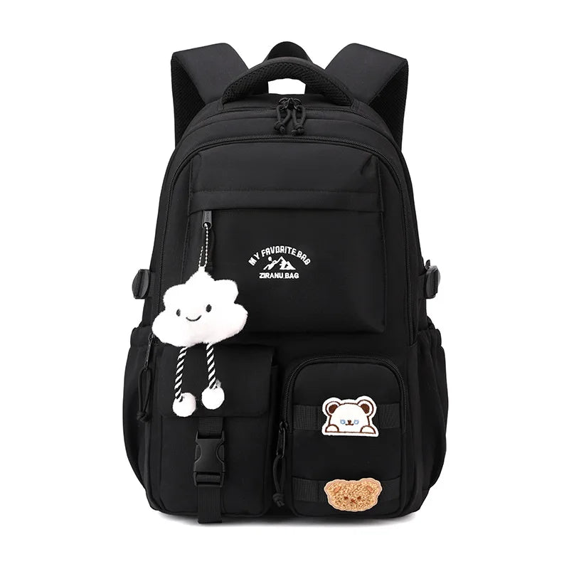 Japanese Ins College Syle Backpack with Pendant - Craftklart.store
