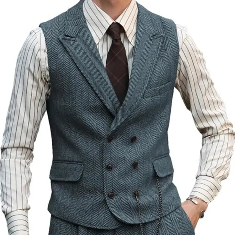 Men Brown Suede Leather Urban Casual Waistcoat