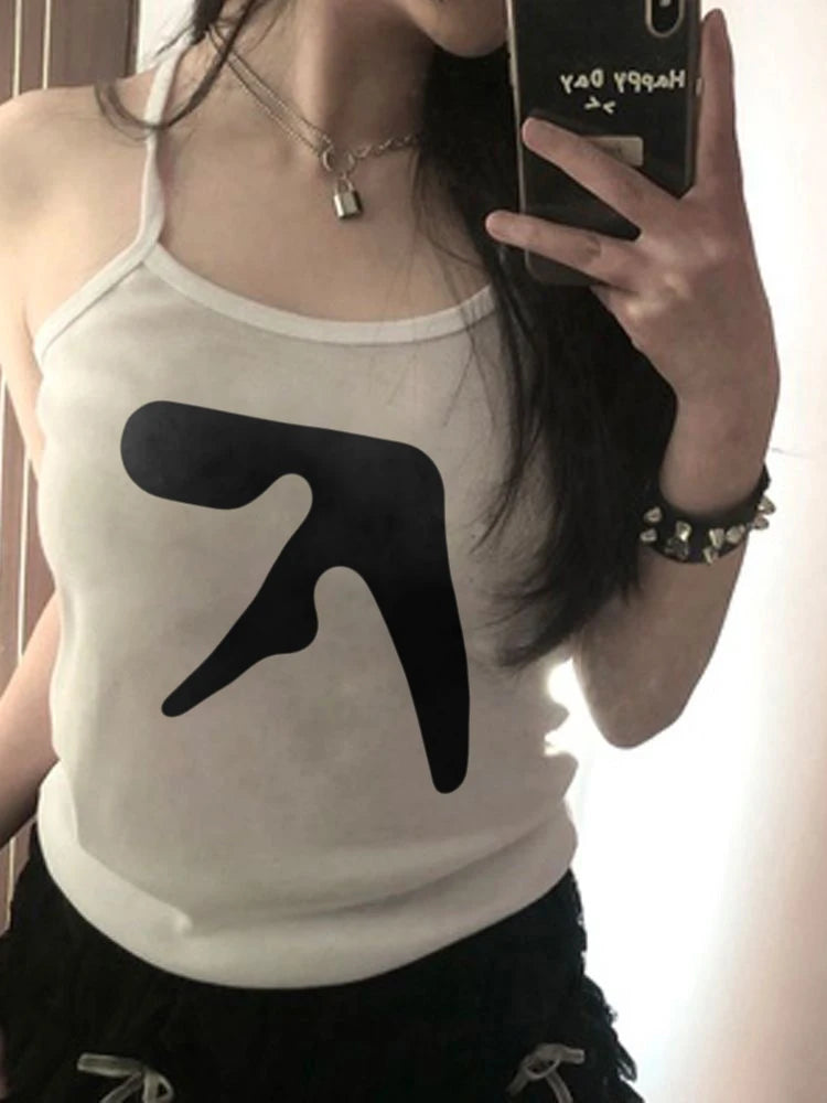 Aphex Twin Sweetheart Corset Halter Gothic Punk Tops