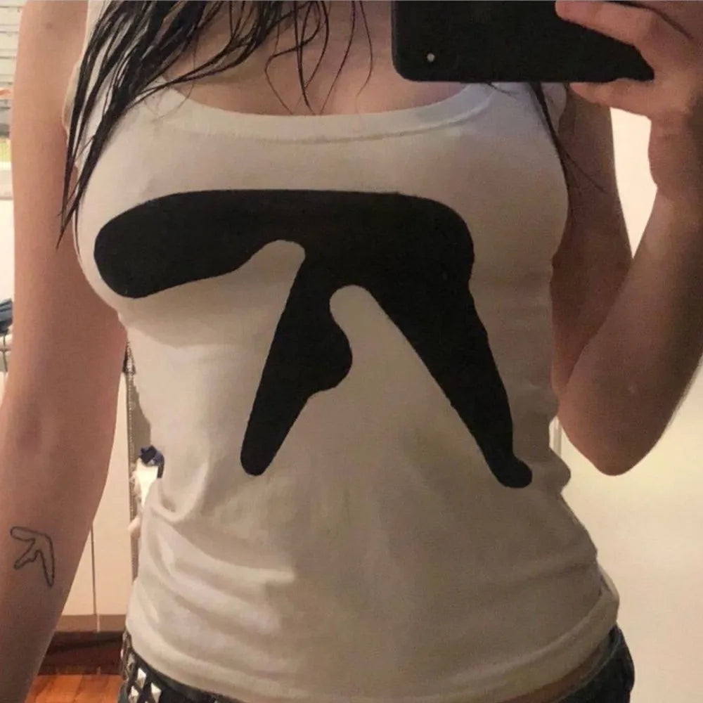 Aphex Twin Sweetheart Corset Halter Gothic Punk Tops