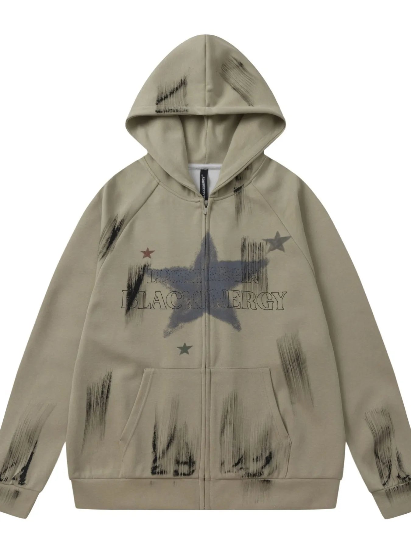 Men's Vintage Star Zip-Up Hoodie - Premium Hoodie from Trendsi - Just $90.92! Shop now at Craftklart.store