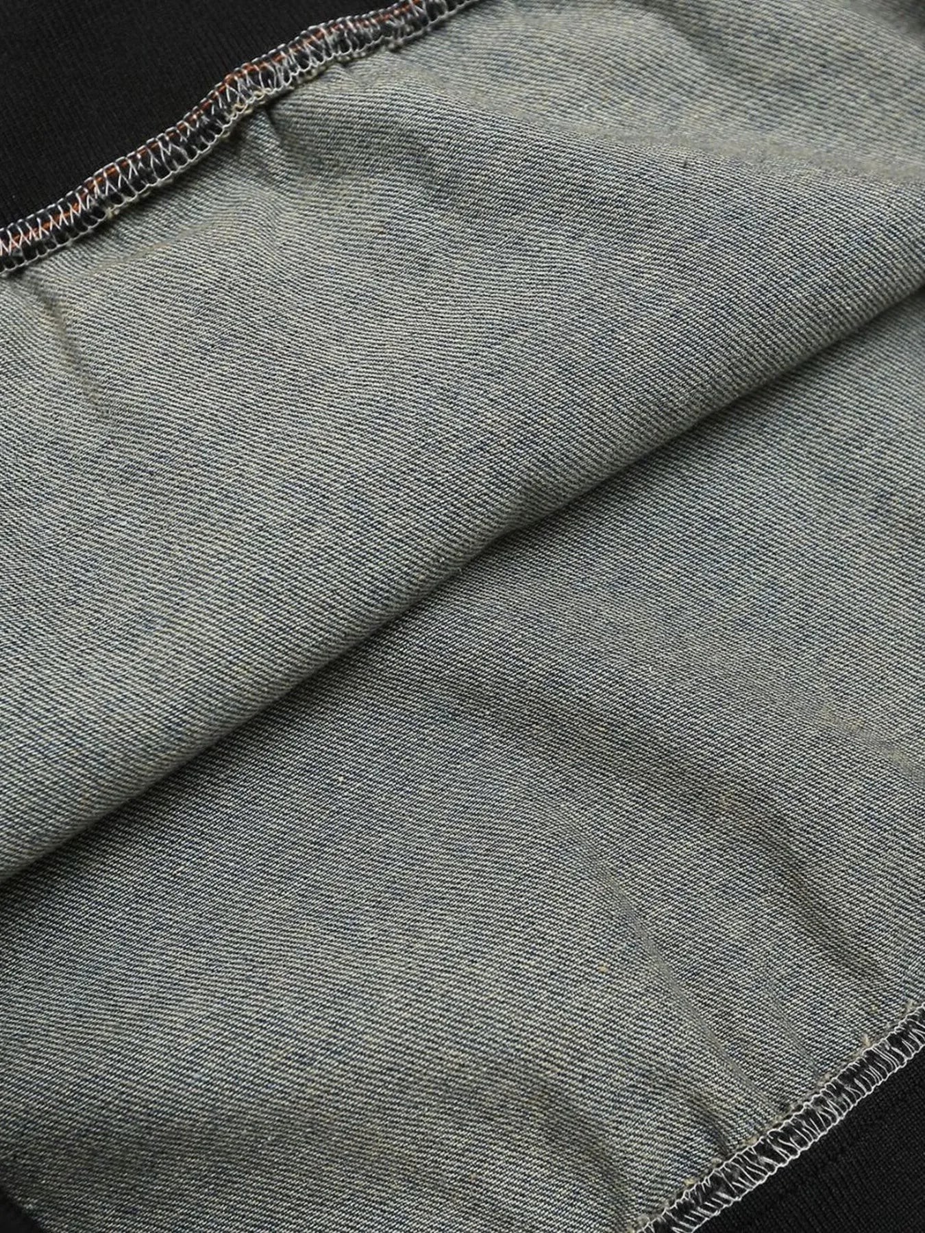 Men's Washed Denim Sports Jersey Sweatshirt - Premium Sweater from Trendsi - Just $83.02! Shop now at Craftklart.store