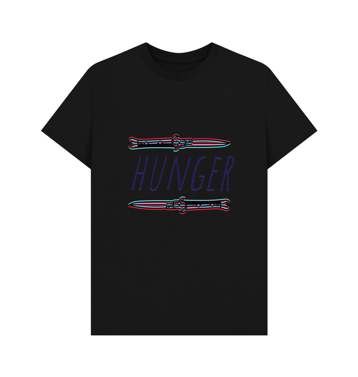 Black Printed T-shirt Front