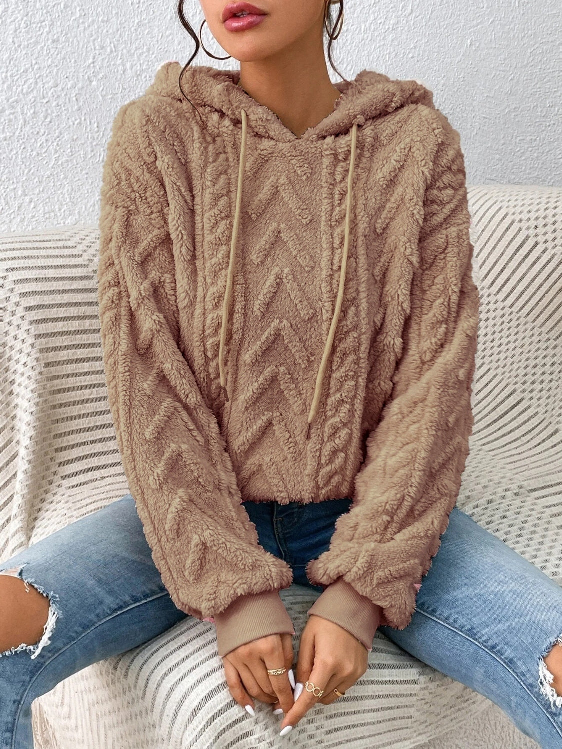 Drawstring Long Sleeve Hoodie - Premium Hoodies from Trendsi - Just $28.74! Shop now at Craftklart.store