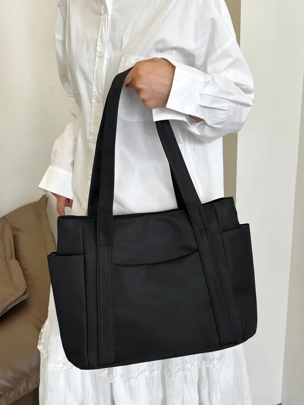 Oxford Cloth Tote Bag with Zipper - Premium from Trendsi - Just $19.05! Shop now at Craftklart.store