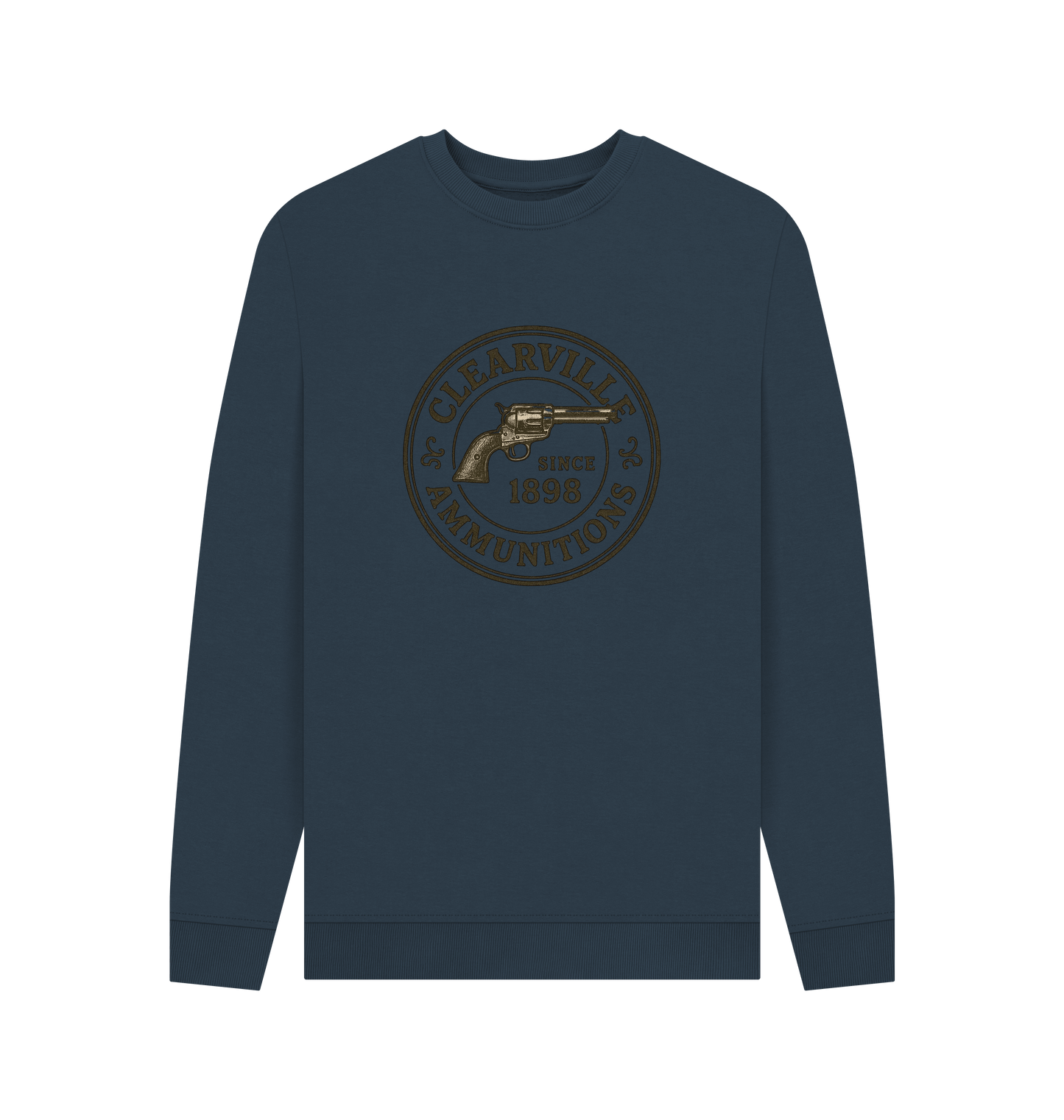 Navy Blue Printed Sweater Front