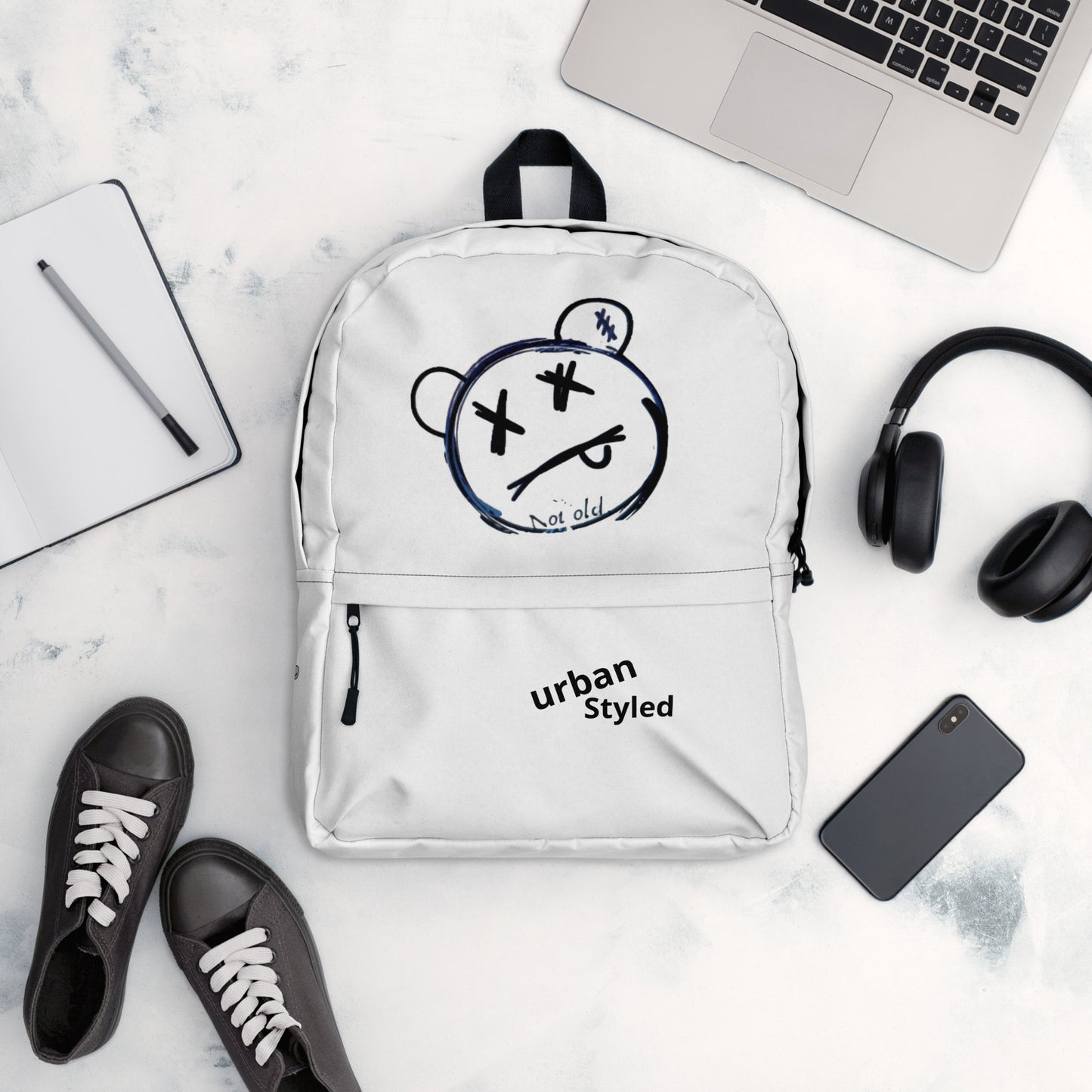 Streetwear Custom Print Backpack (White) - Premium Backpack from Craftklart.store - Just $35! Shop now at Craftklart.store