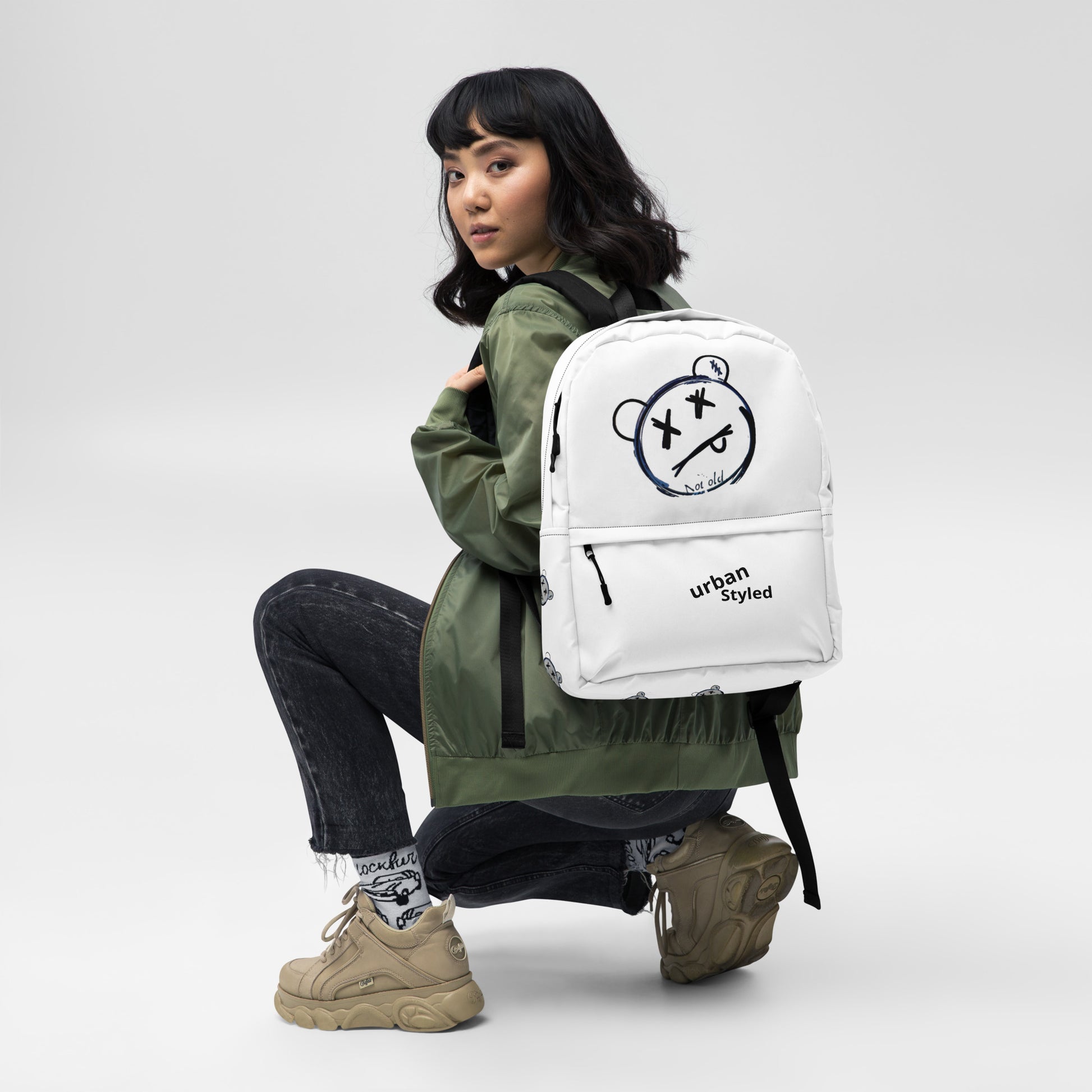Streetwear Custom Print Backpack (White) - Premium Backpack from Craftklart.store - Just $35! Shop now at Craftklart.store