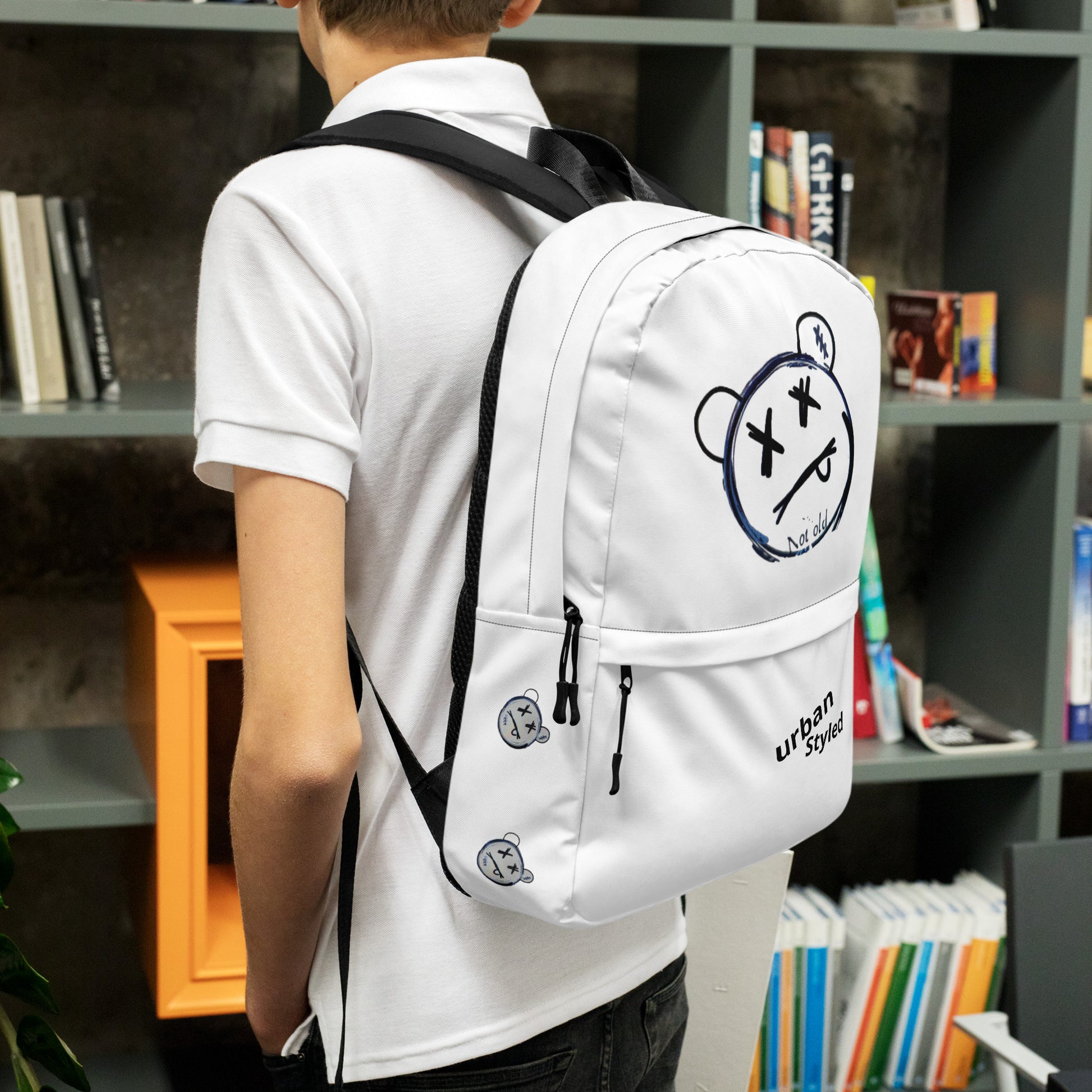 Streetwear Custom Print Backpack (White) - Premium Backpack from Craftklart.store - Just $35! Shop now at Craftklart.store
