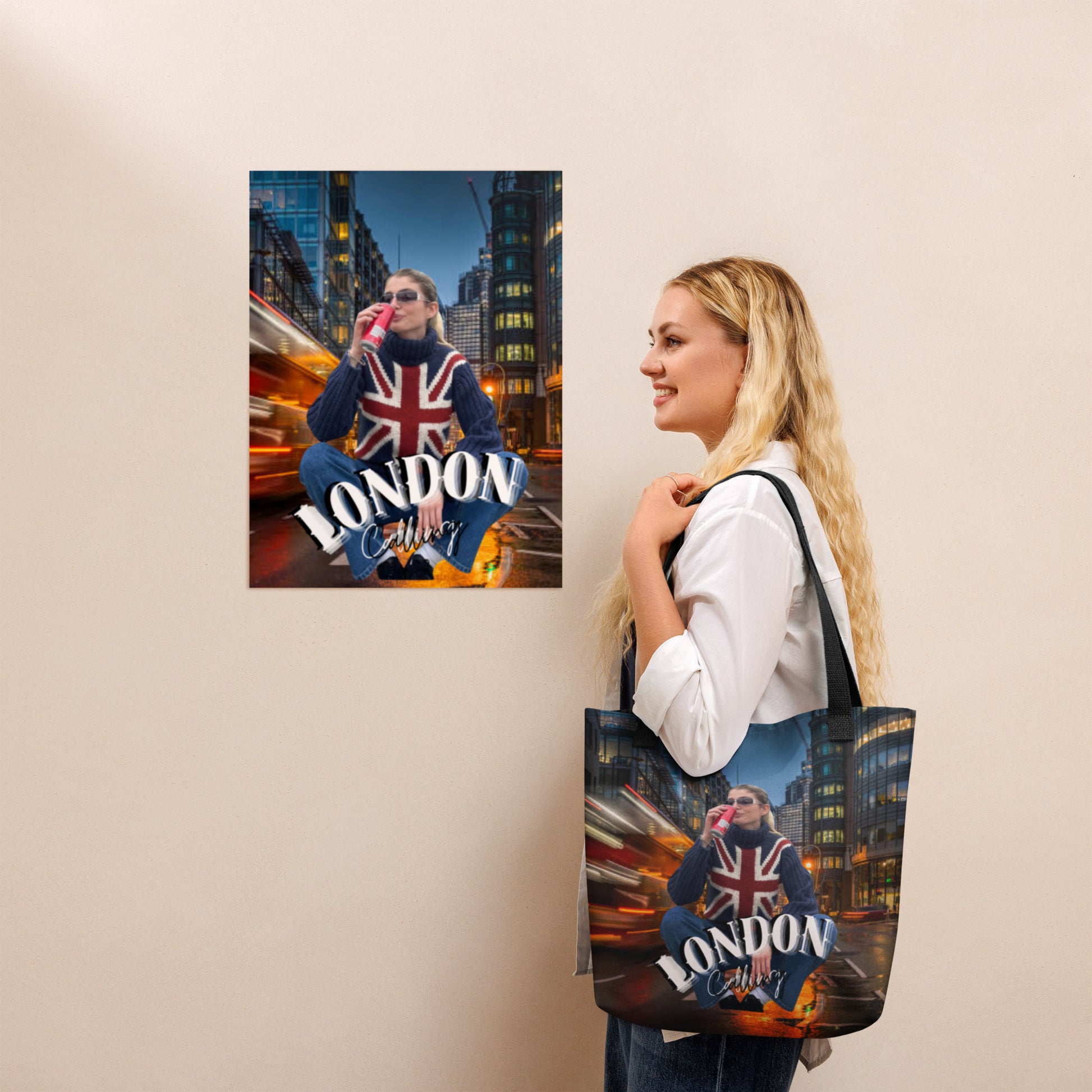 London Print Tote bag - Premium Tote Bags from Craftklart.store - Just $14! Shop now at Craftklart.store
