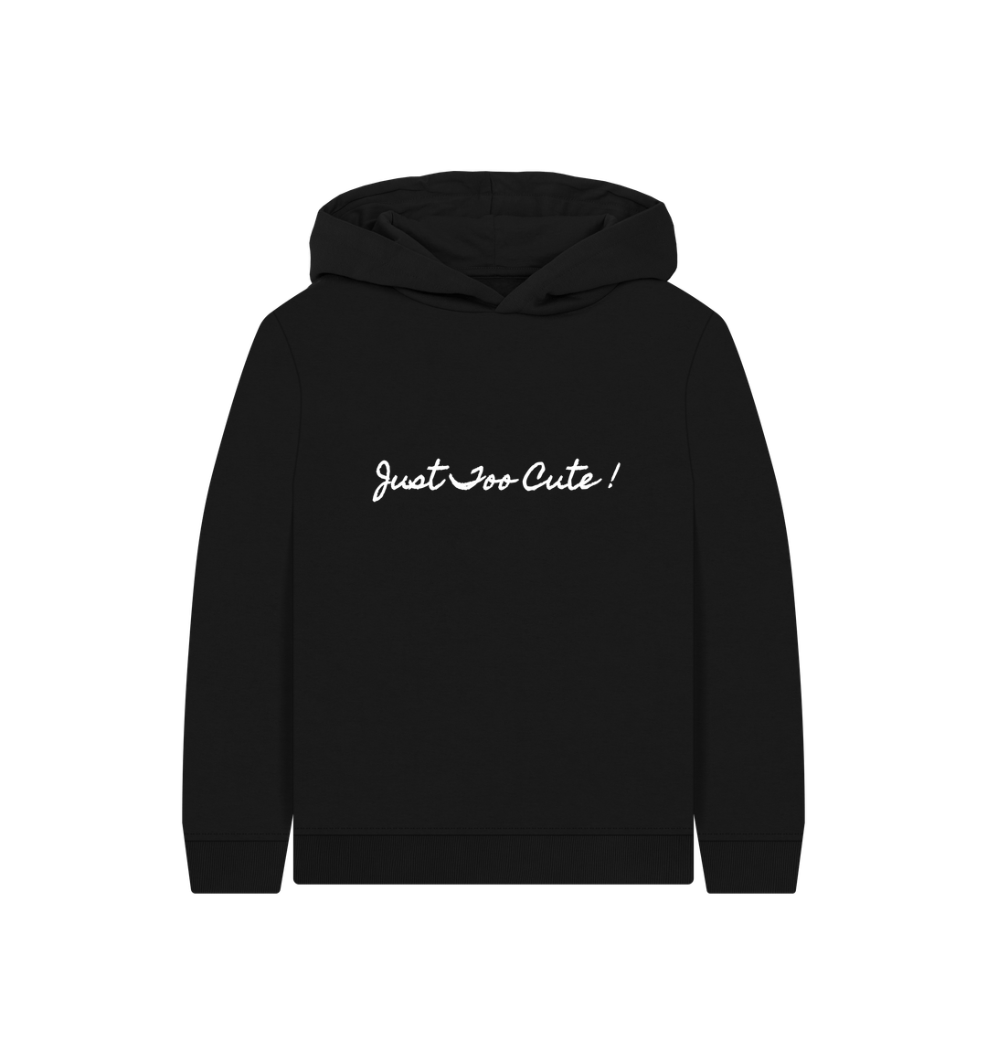 Black Printed Kids Hoodie Front