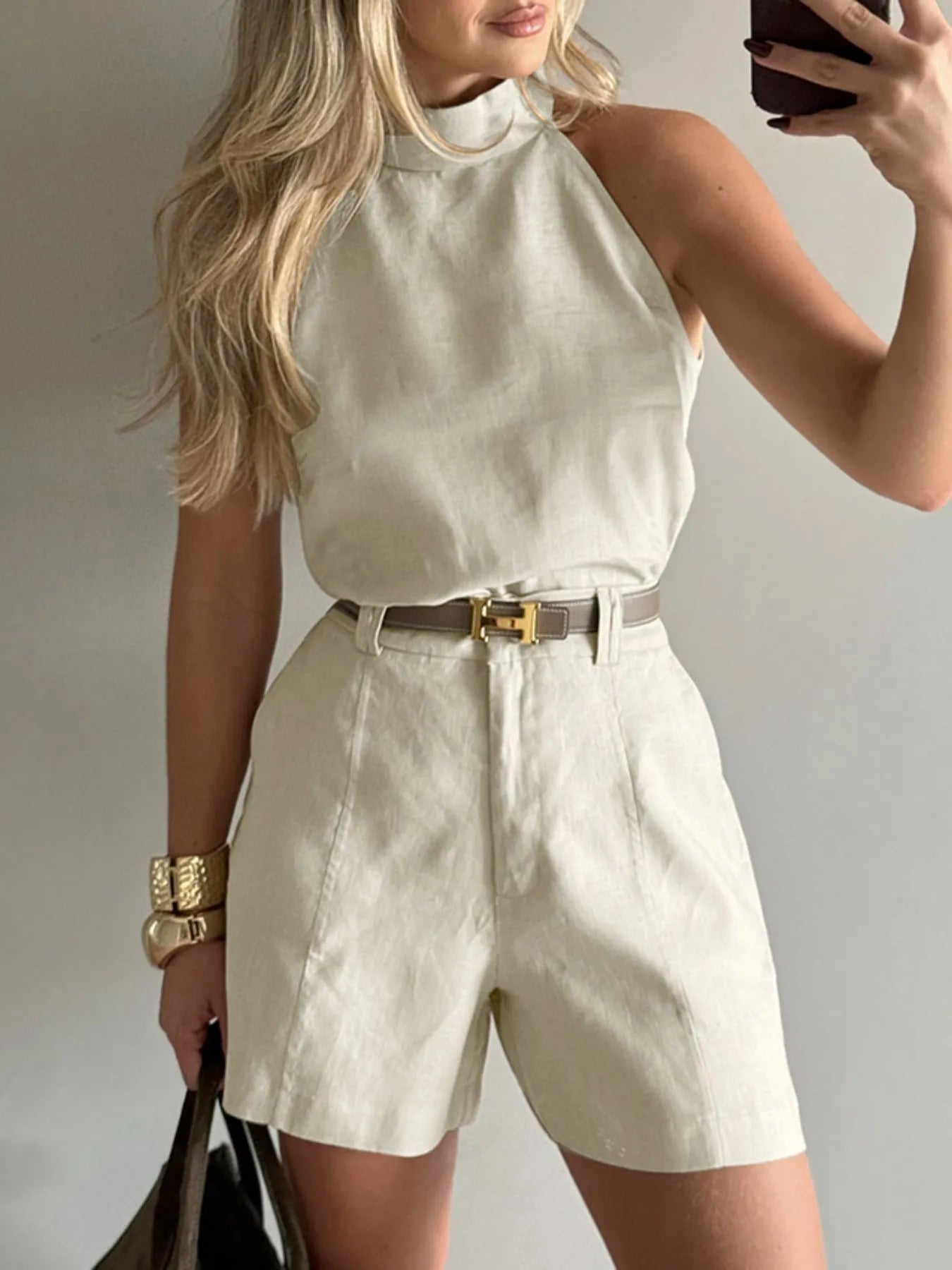 Sleeveless Top and Shorts Set - Premium Set from Trendsi - Just $38.96! Shop now at Craftklart.store