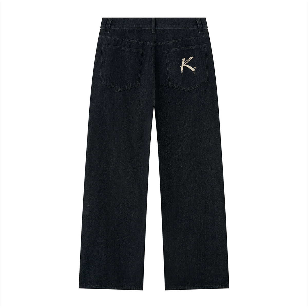 ODMPOD Craftklart Vintage Wash Wide Leg Denim Jeans for Men, showcasing relaxed fit and classic denim texture.